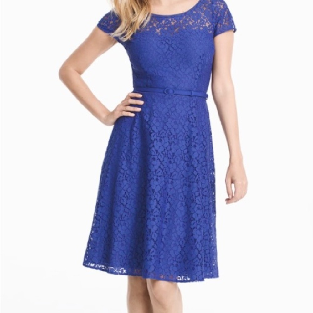 White House Black Market Blue Lace Mini Dress